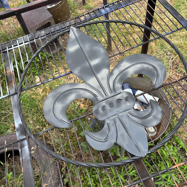 FLEUR DE LIS BLACK FLAT METAL WALL ART SIGN WESTERN HOME DECOR HANDMADE NEW 12",18",24",32"