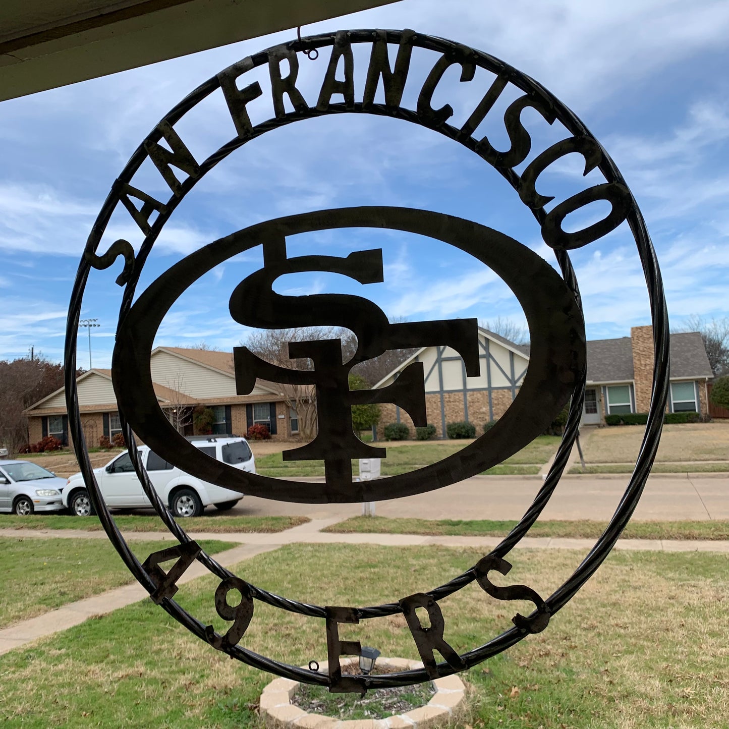 36" SAN FRANCISCO 49ERS CUSTOM RAW METAL VINTAGE CRAFT TEAM SIGN HAND MADE IN USA