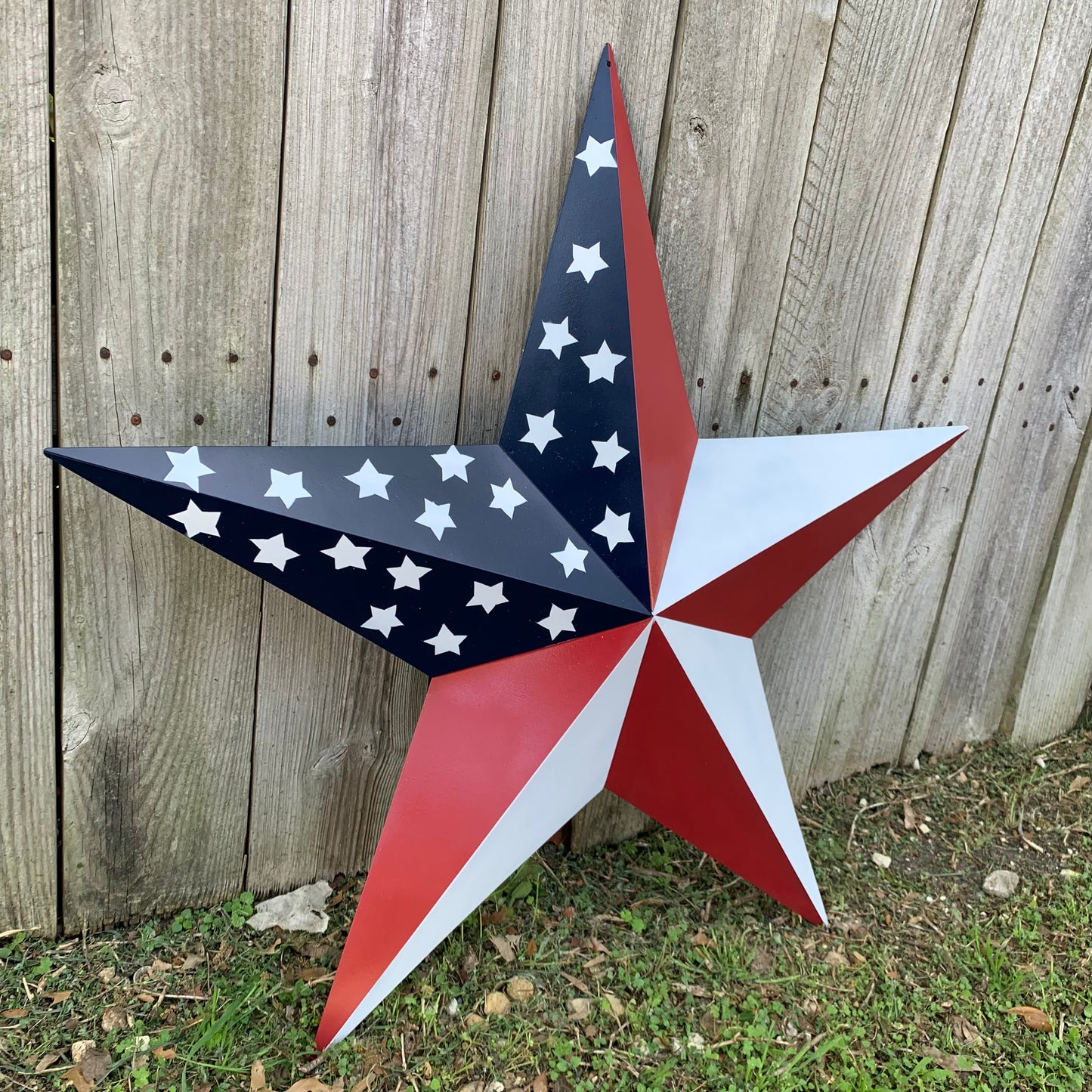 USA FLAG STAR STYLE# 5 RED WHITE & BLUE AMERICANA METAL BARN STAR WALL ART HANDMADE TO ORDER NEW #EH13380