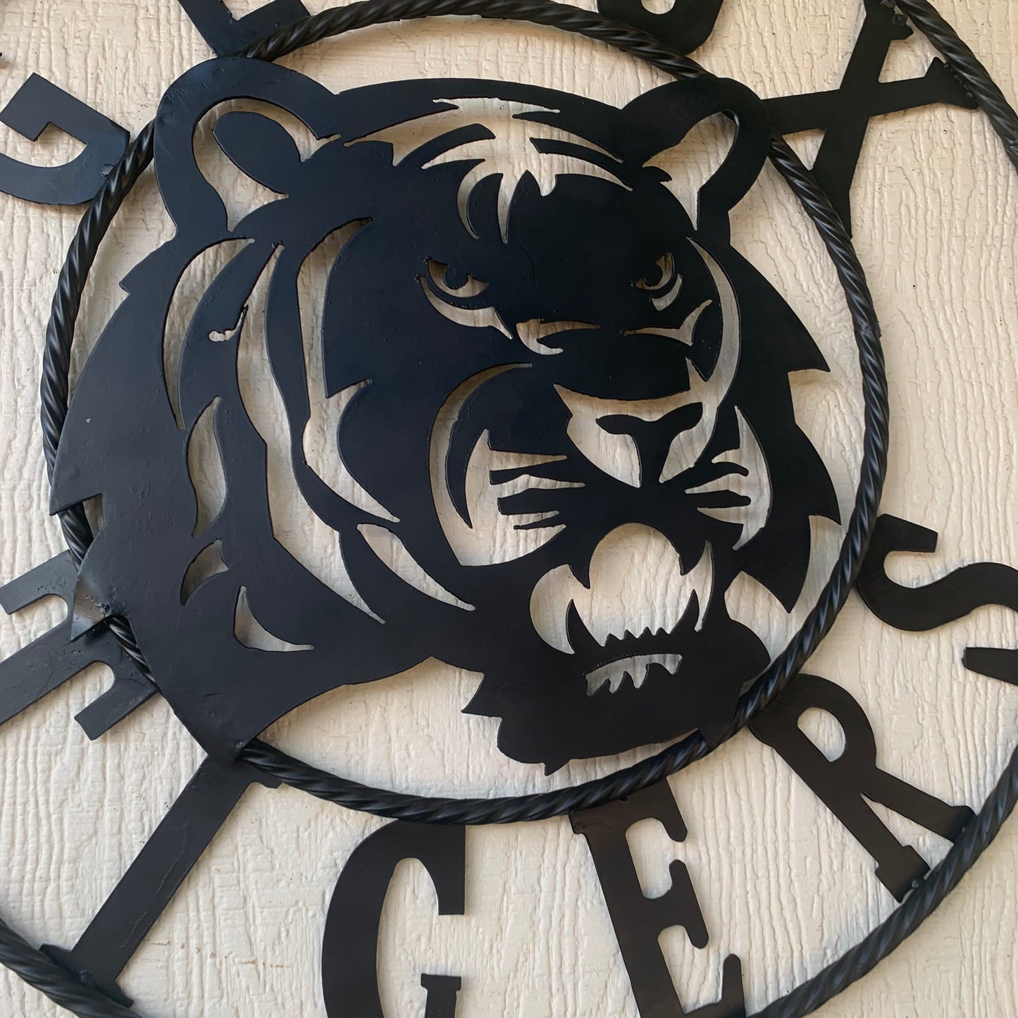 GEAUX TIGERS BLACK CUSTOM METAL VINTAGE CRAFT SIGN TEAM HANDMADE