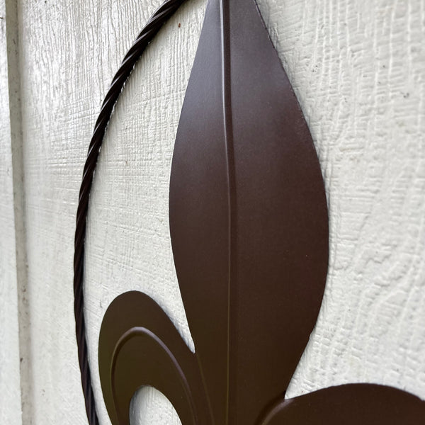 FLEUR DE LIS BRONZE METAL WALL ART SIGN WESTERN HOME DECOR HANDMADE NEW 12",18",24",32"