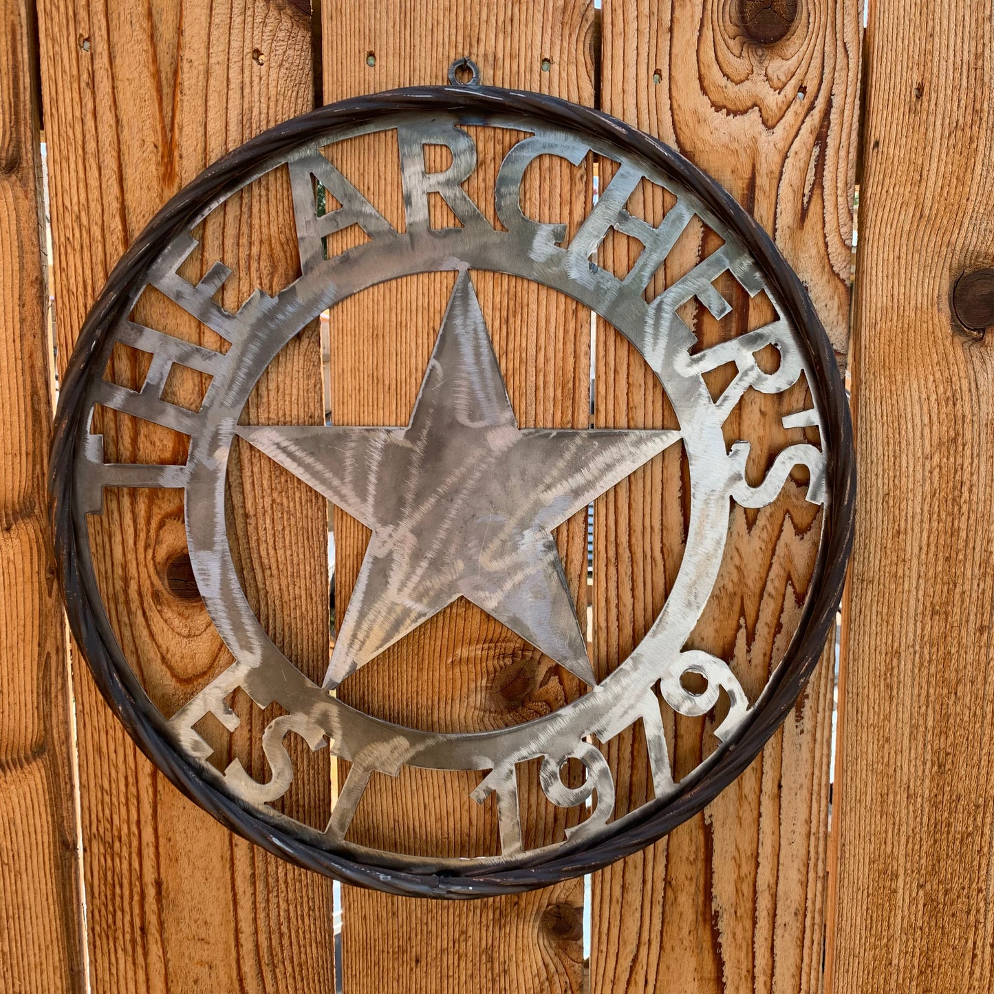 ARCHER STYLE RAW METAL YOUR CUSTOM NAME LASERCUT METAL SIGN WESTERN HOME DECOR HANDMADE ART