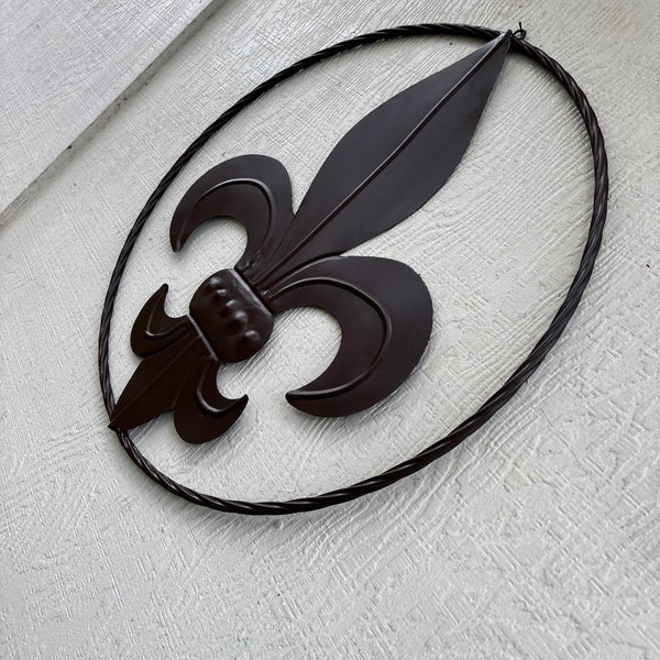 FLEUR DE LIS BRONZE METAL WALL ART SIGN WESTERN HOME DECOR HANDMADE NEW 12",18",24",32"