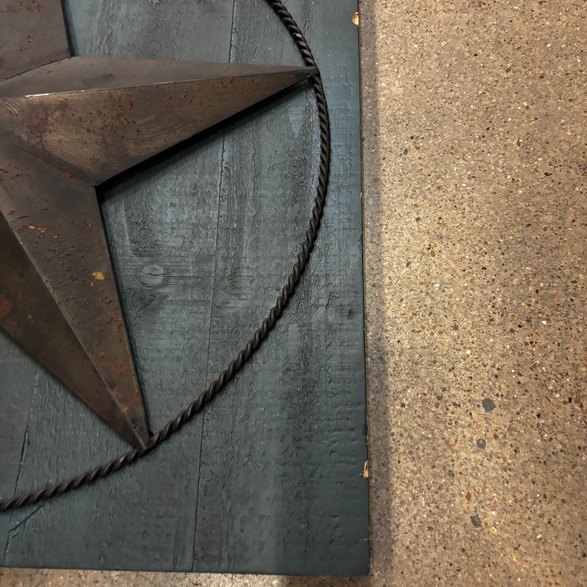 METAL STAR ON WOOD PANEL WESTERN HOME DECOR HANDMADE