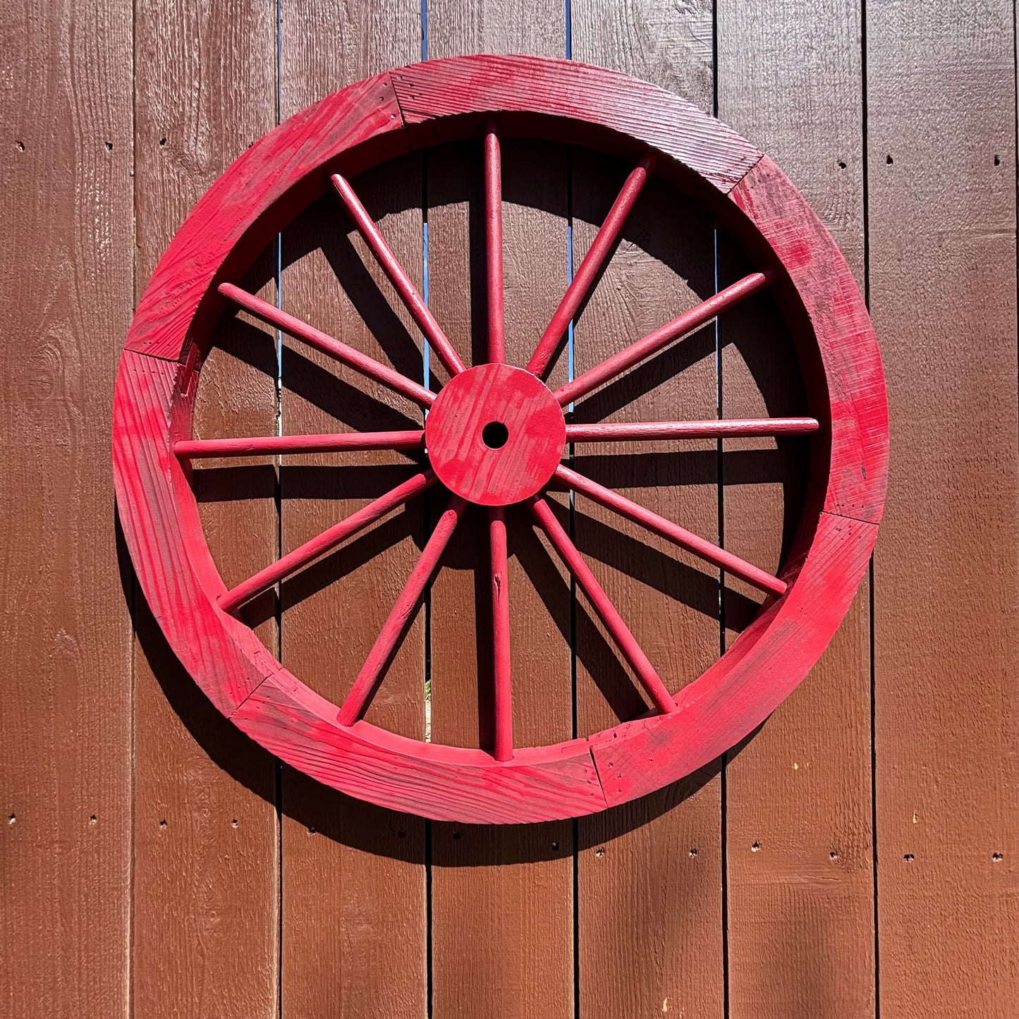 RED WAGON WHEEL BARN WOOD WESTERN HOME DECOR RUSTIC NEW 16",24",30",36",40"