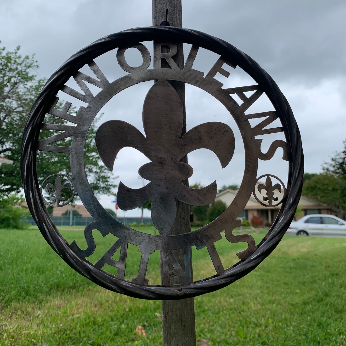 NEW ORLEANS SAINTS CUSTOM RAW METAL CRAFT SIGN WALL ART WESTERN HOME DECOR LASERCUT ART HANDMADE 12",18",24
