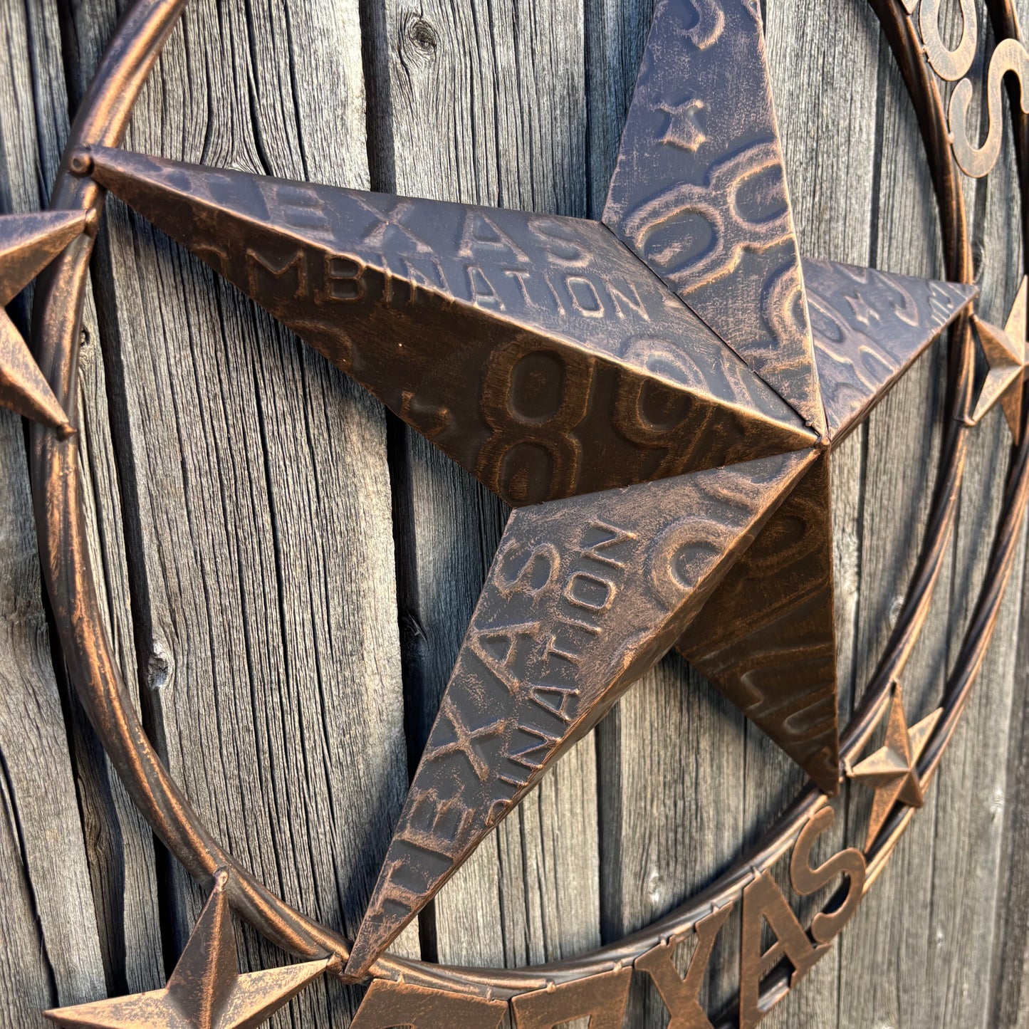 GOD BLESS TEXAS LICENSE PLATE EMBOSSED STAR BARN STAR METAL LONE STAR WESTERN HOME DECOR HANDMADE