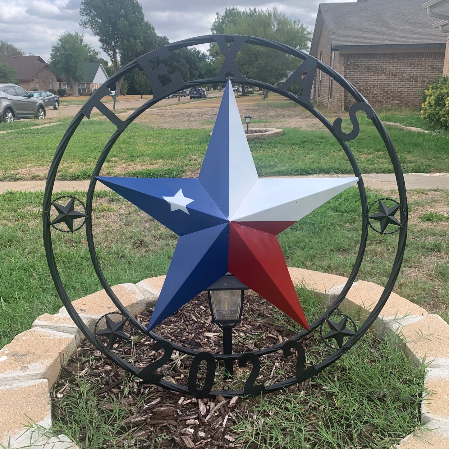 TEXAS 2022 STYLE CUSTOM NAME BARN STAR METAL LONESTAR 3d TWISTED BLACK ROPE RING WESTERN HOME DECOR   HANDMADE 24",32",36"