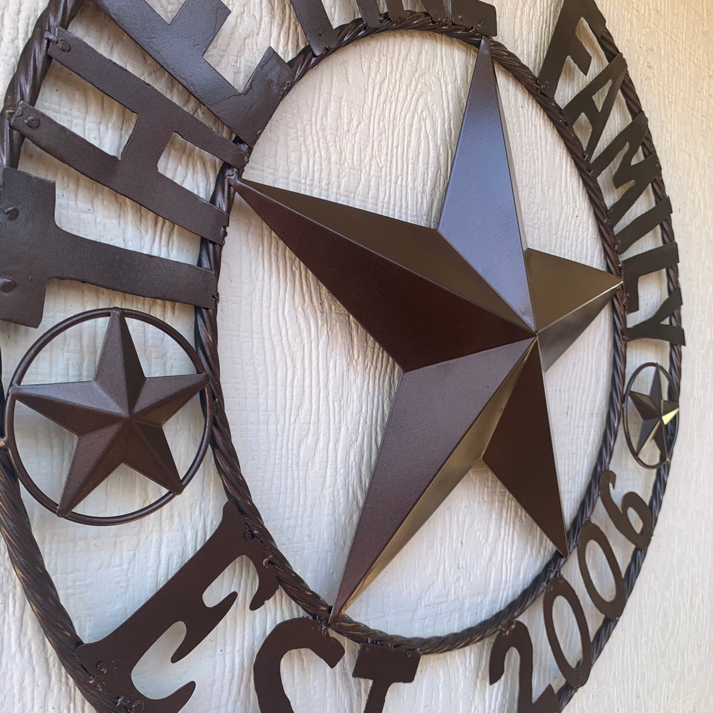 FINE FAMILY STYLE YOUR CUSTOM NAME STAR BARN STAR METAL LONE STAR WESTERN HOME DECOR RUSTIC BRONZE HANDMADE 24",32",36",50"