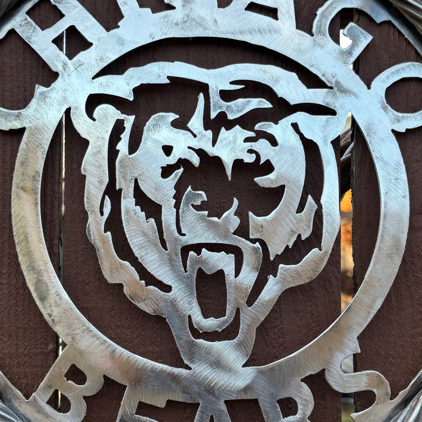CHICAGO BEARS CUSTOM RAW METAL VINTAGE CRAFT SIGN TEAM HANDMADE STYLE# 3