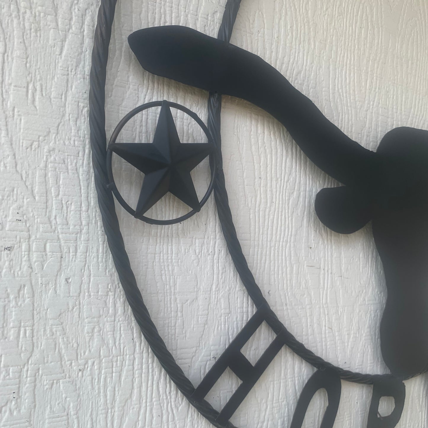 HOOKEM HORNS WITH LONE STAR TEXAS LONGHORNS HOOK EM BLACK METAL CUSTOM VINTAGE CRAFT WALL ART TEAM SIGN HANDMADE
