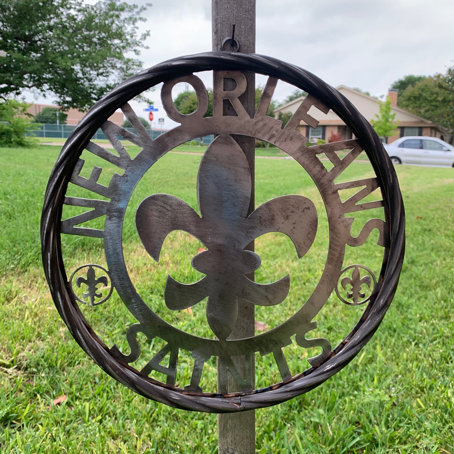 NEW ORLEANS SAINTS CUSTOM RAW METAL CRAFT SIGN WALL ART WESTERN HOME DECOR LASERCUT ART HANDMADE 12",18",24