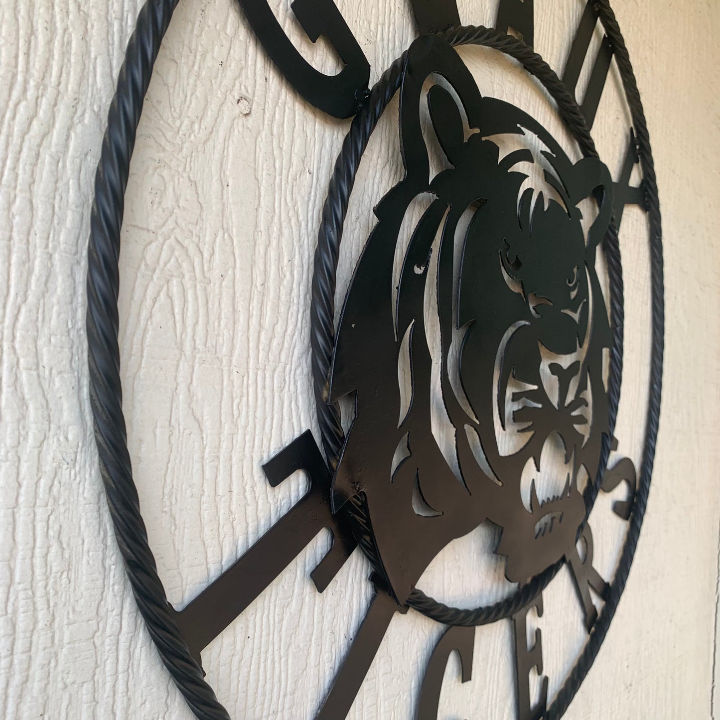 GEAUX TIGERS BLACK CUSTOM METAL VINTAGE CRAFT SIGN TEAM HANDMADE