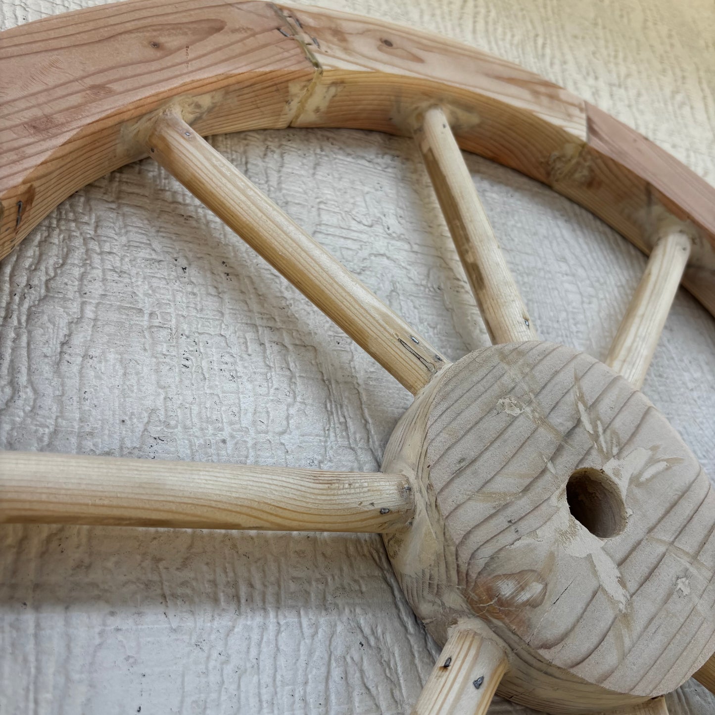 DECORATIVE WAGON WHEEL WOOD WALL ART WESTERN HOME DECOR HANDMADE TEXAS USA