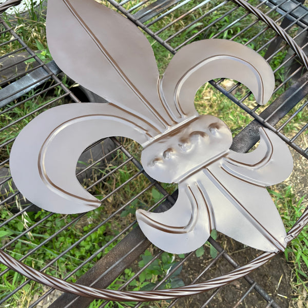 FLEUR DE LIS BROWN METAL WALL ART SIGN WESTERN HOME DECOR HANDMADE NEW 12",18",24",32"