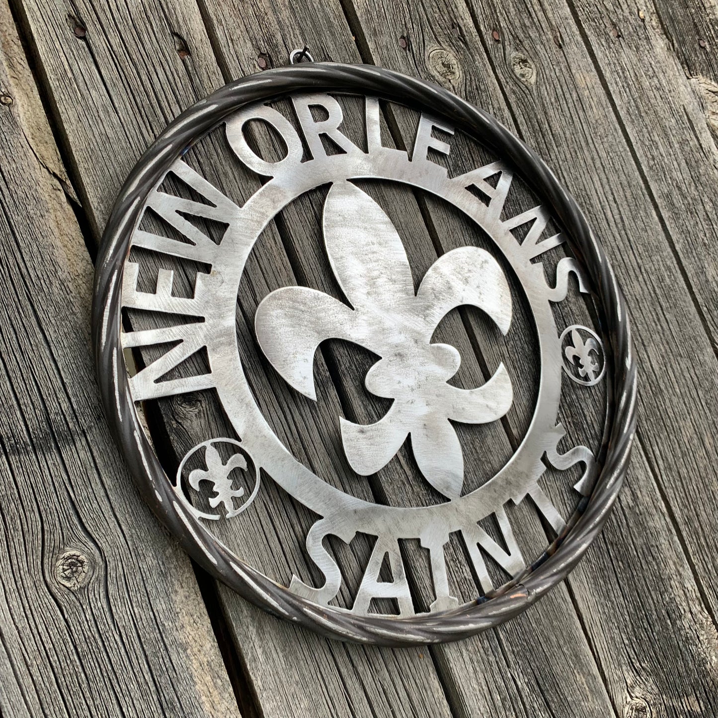 NEW ORLEANS SAINTS CUSTOM RAW METAL CRAFT SIGN WALL ART WESTERN HOME DECOR LASERCUT ART HANDMADE 12",18",24