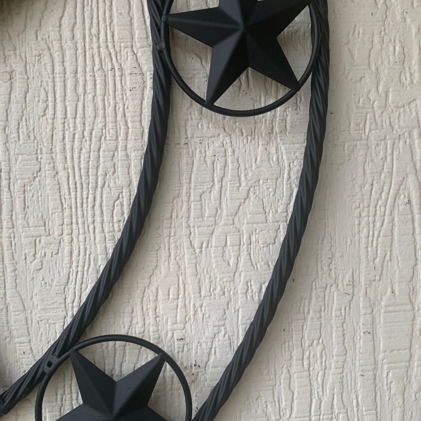 ELIZONDO STYLE CUSTOM NAME STAR BARN METAL STAR 3d TWISTED ROPE RING WESTERN HOME DECOR RUSTIC BLACK HANDMADE 24",32",36",50"