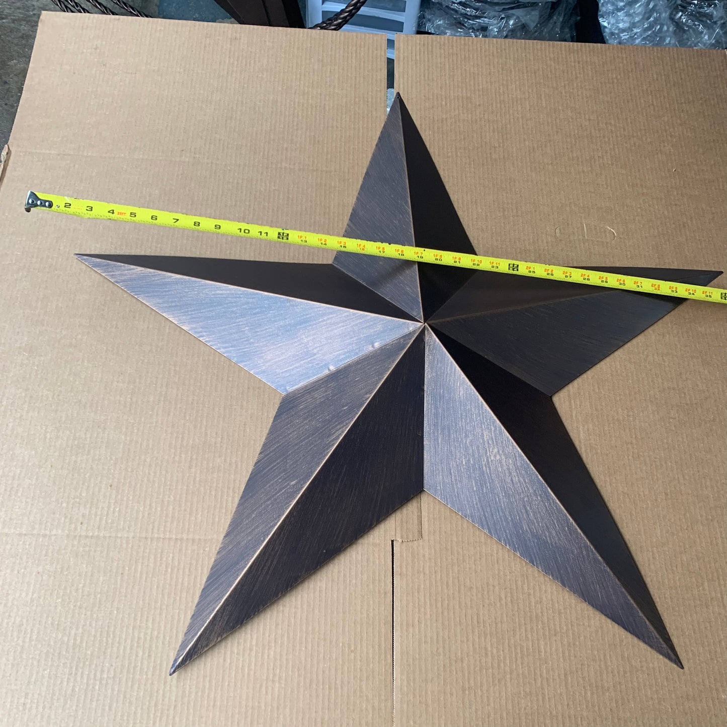 36" BARN STAR RUSTIC BRONZE 5 POINT METAL STAR OF DAVID WESTERN HOME DECOR HANDMADE NEW #EH10047