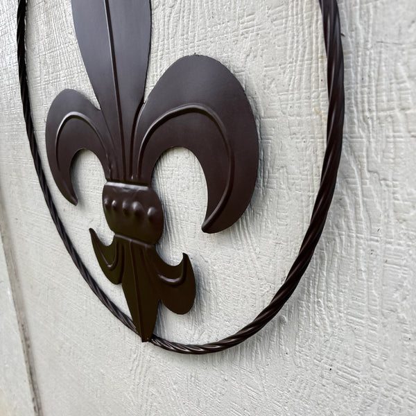 FLEUR DE LIS BRONZE METAL WALL ART SIGN WESTERN HOME DECOR HANDMADE NEW 12",18",24",32"