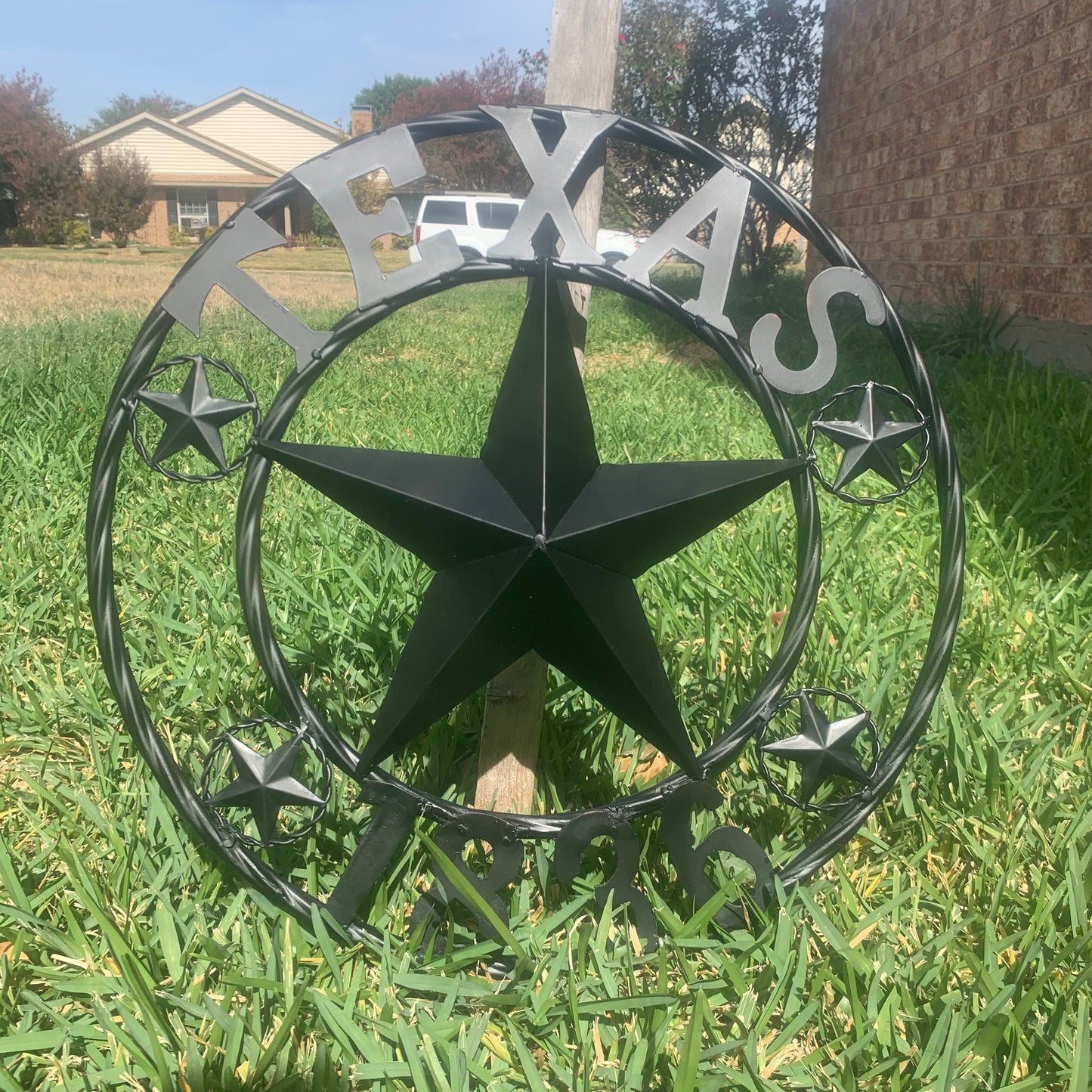 TEXAS 1836 BLACK BARN STAR METAL LONESTAR WESTERN HOME DECOR HANDMADE NEW 16",24",36",50"