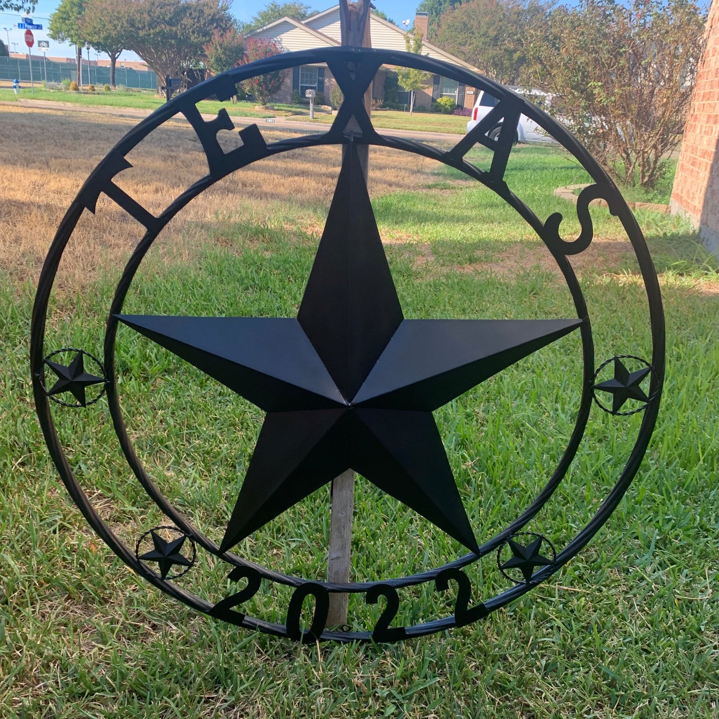 TEXAS 2022 STYLE CUSTOM NAME STAR BARN METAL LONE STAR 3d TWISTED ROPE RING WESTERN HOME DECOR RUSTIC  BLACK HANDMADE 24",32",34",36",40",42",44",46",50"