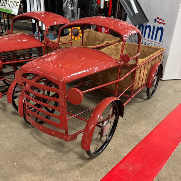 32" RED TRUCK PLANTER PICKUP TRUCK METAL ART VINTAGE GARDEN ART WESTERN HOME DECOR HANDMADE NEW #EH13010