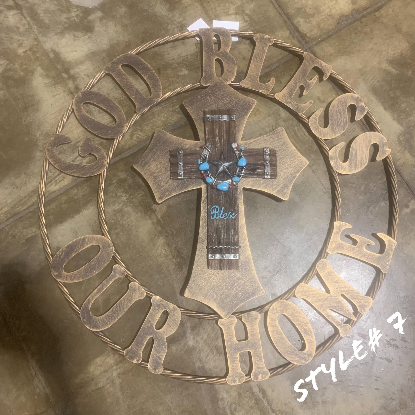 CUSTOM CROSS WALL ART WESTERN HOME DECOR HANDMADE NEW