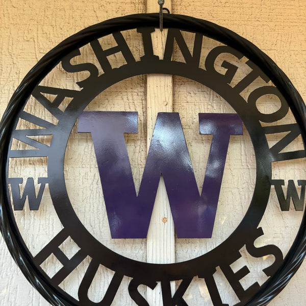 12", 18", 24", 32" WASHINGTON HUSKIES CUSTOM METAL VINTAGE CRAFT TEAM SIGN HANDMADE 36",40",44",50"