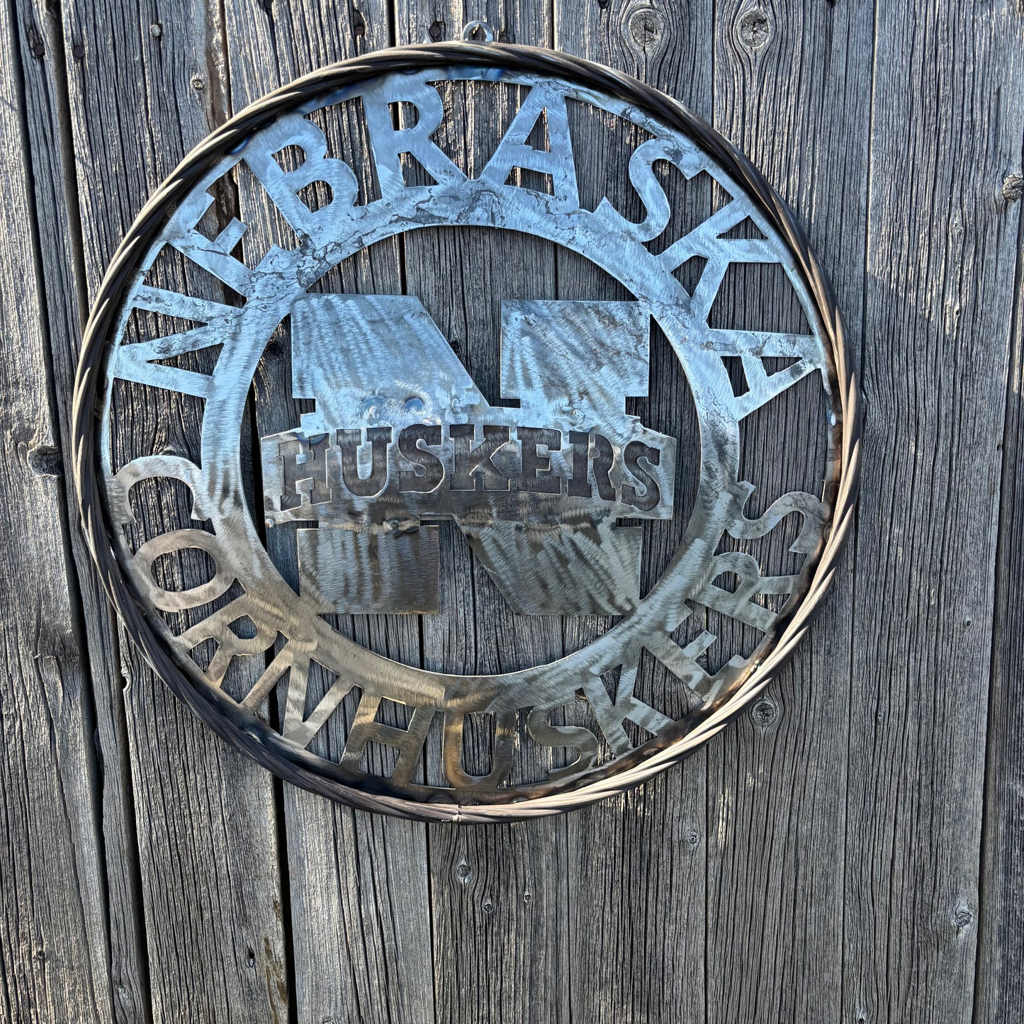12", 18", 24", 32" NEBRASKA HUSKERS RAW METAL CUSTOM VINTAGE CRAFT TEAM SIGN