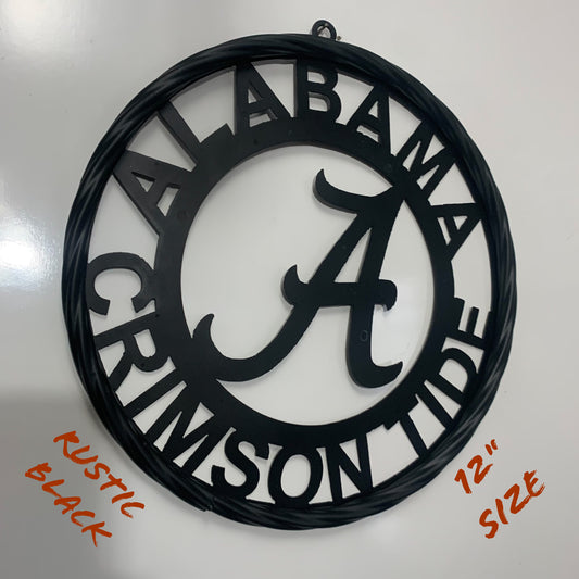 ALABAMA CRIMSON TIDE CUSTOM ALL BLACK METAL VINTAGE SIGN TEAM HANDMADE