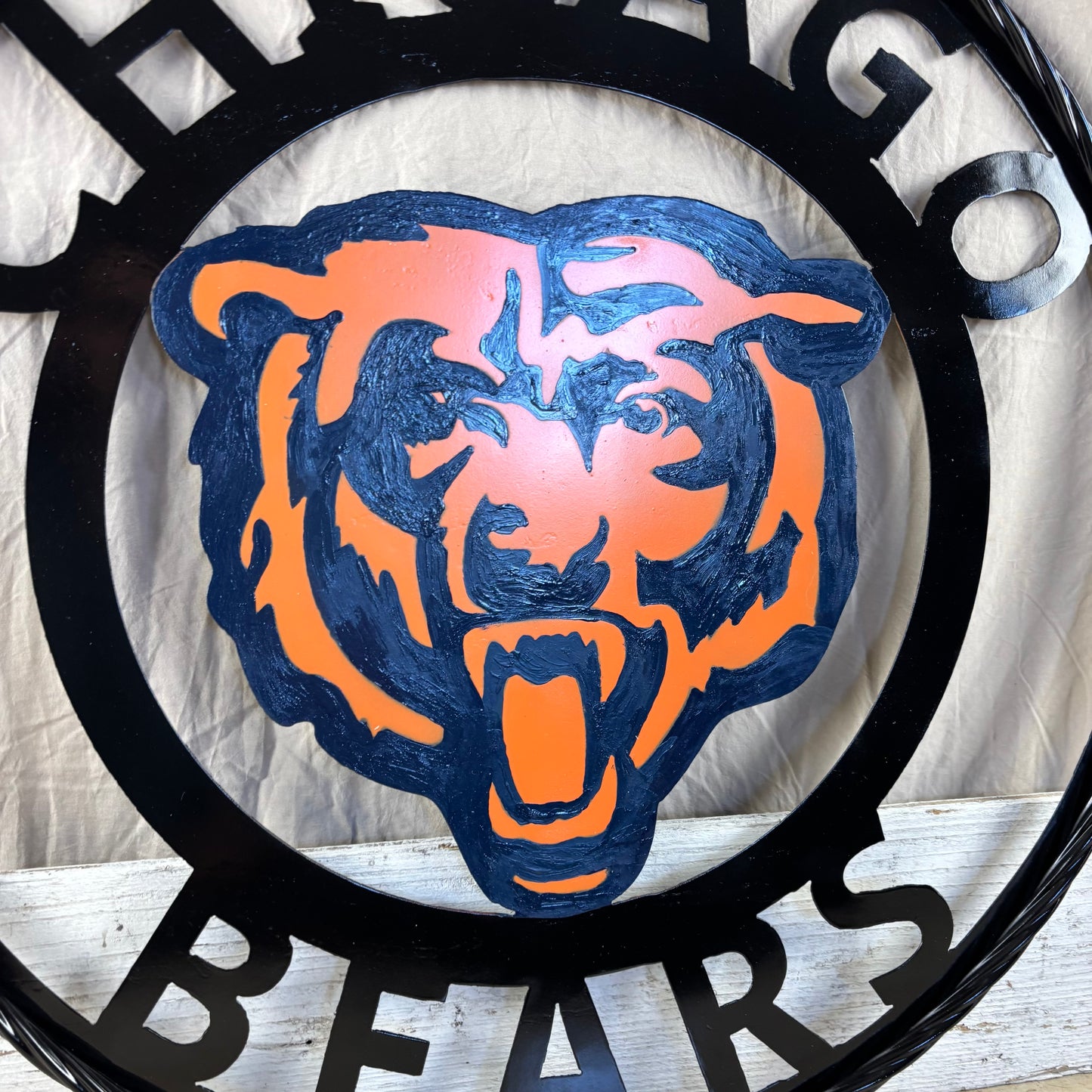 CHICAGO BEARS CUSTOM METAL VINTAGE CRAFT SIGN TEAM HANDMADE STYLE# 2