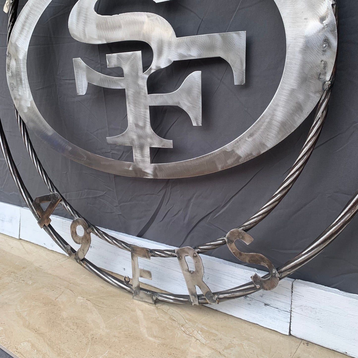36" SAN FRANCISCO 49ERS CUSTOM RAW METAL VINTAGE CRAFT TEAM SIGN HAND MADE IN USA