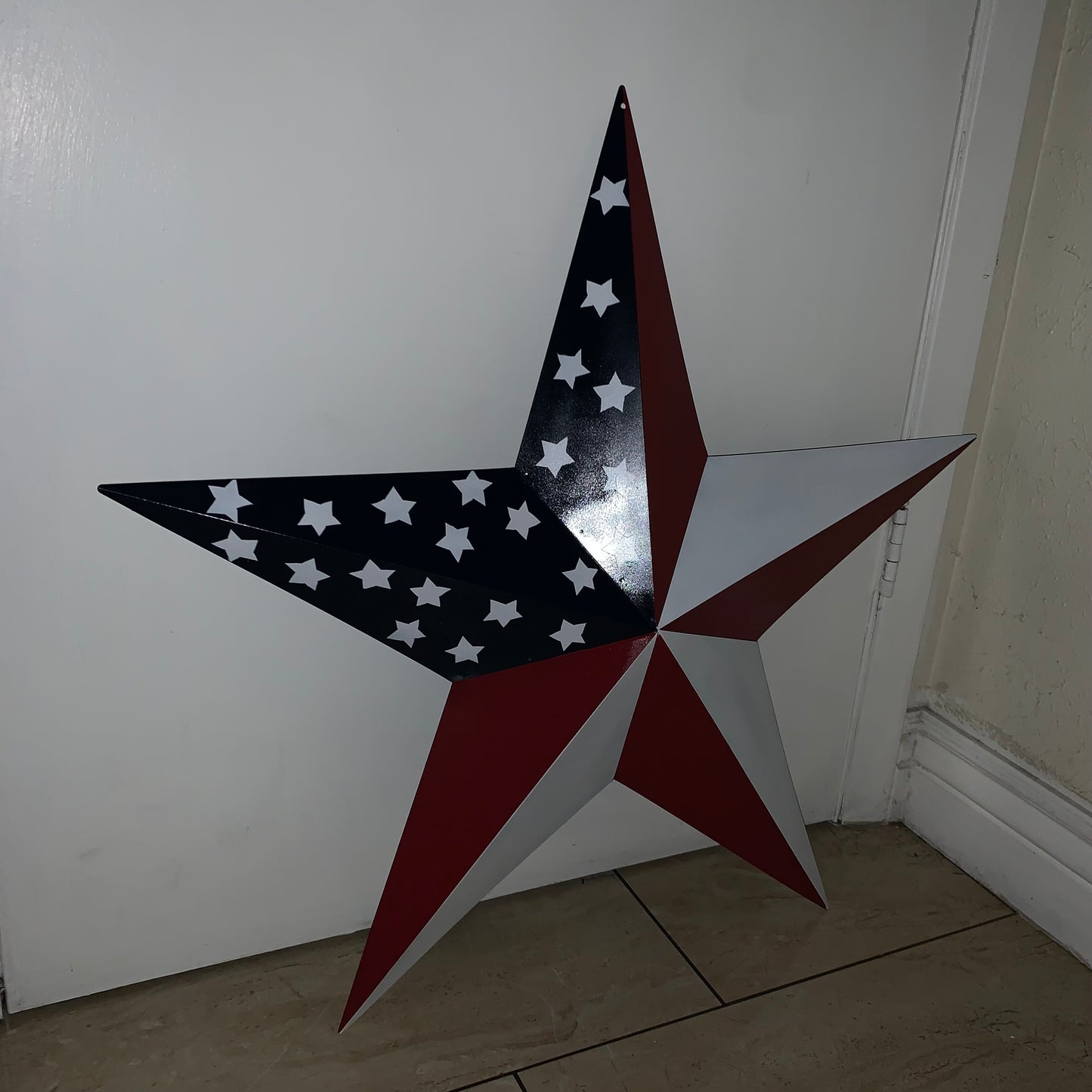 USA FLAG STAR STYLE# 5 RED WHITE & BLUE AMERICANA METAL BARN STAR WALL ART HANDMADE TO ORDER NEW #EH13380
