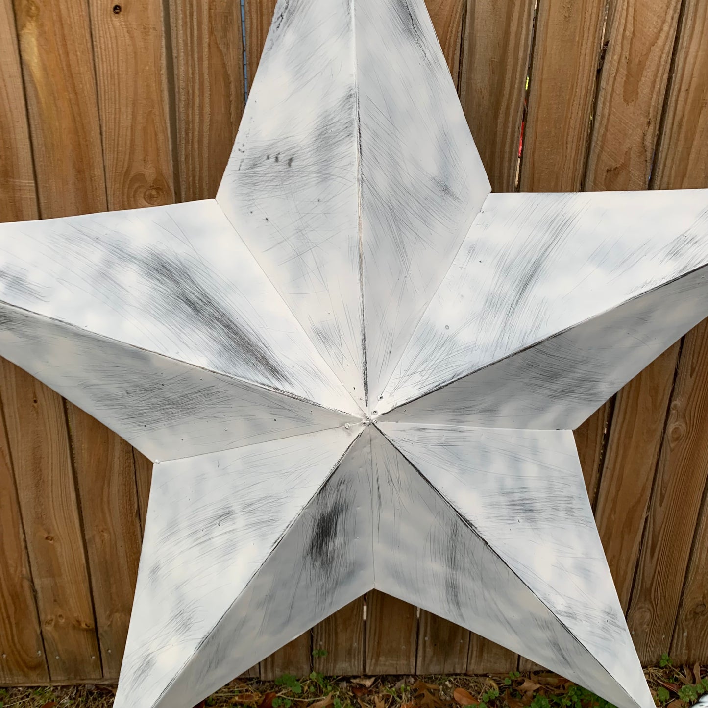 5 FOOT WHITE DISTRESSED STAR TWO TONE TEXTURE BARN STAR METAL LONESTAR TWISTED ROPE RING WESTERN HOME DECOR HANDMADE NEW