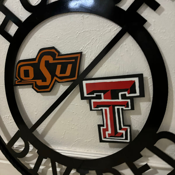 HOUSE DIVIDED OSU & TECH CUSTOM VINTAGE METAL CRAFT WALL ART RUSTIC TEAM SIGN HANDMADE 18",24",32",36