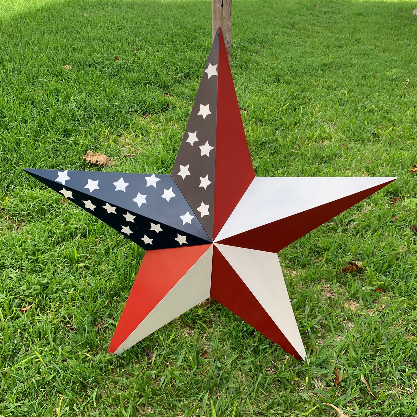 USA FLAG STAR STYLE# 5 RED WHITE & BLUE AMERICANA METAL BARN STAR WALL ART HANDMADE TO ORDER NEW #EH13380