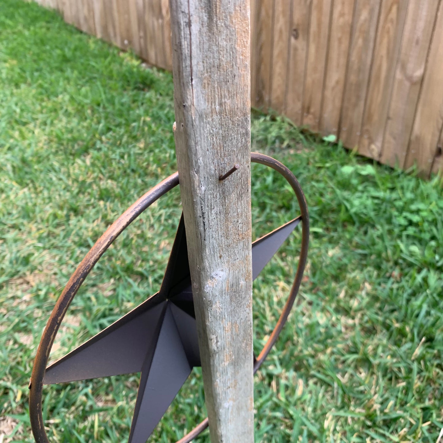 ORANGE COPPER SOLID RING BARN STAR 3",4",6",9",12" METAL LONE STAR WESTERN HOME DECOR HANDMADE-#EH10026