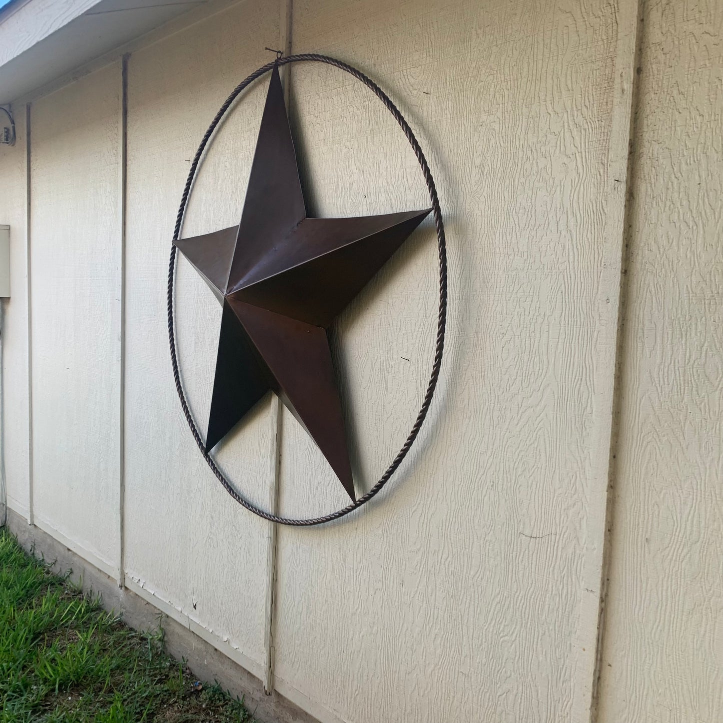 LONE STAR 60" BARN STAR METAL RUSTIC  BRONZE VINTAGE COPPER WALL ART WESTERN HOME DECOR HANDMADE NEW EH10524