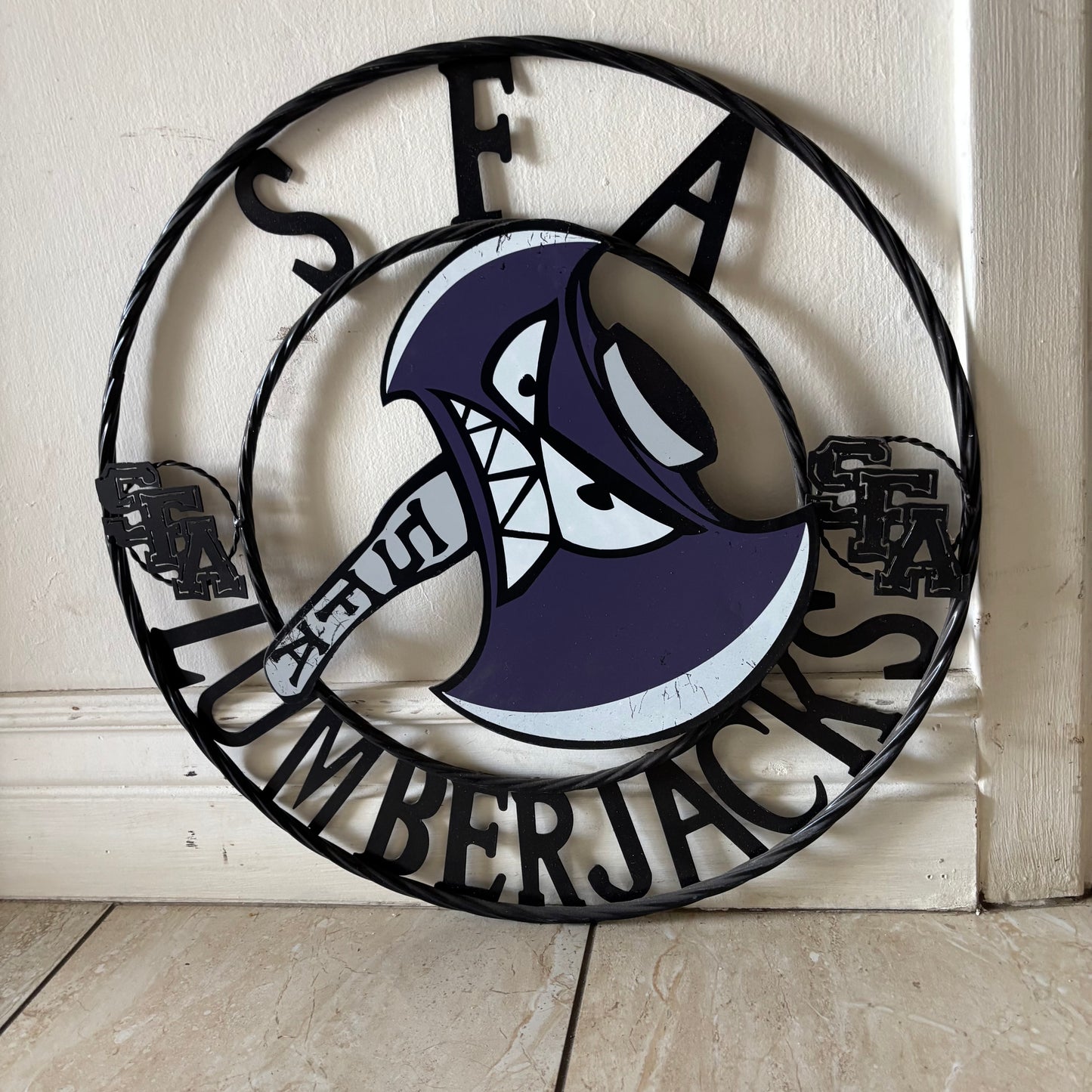 SFA LUMBERJACKS CUSTOM METAL VINTAGE CRAFT SIGN WALL ART TEAM SIGN HANDMADE