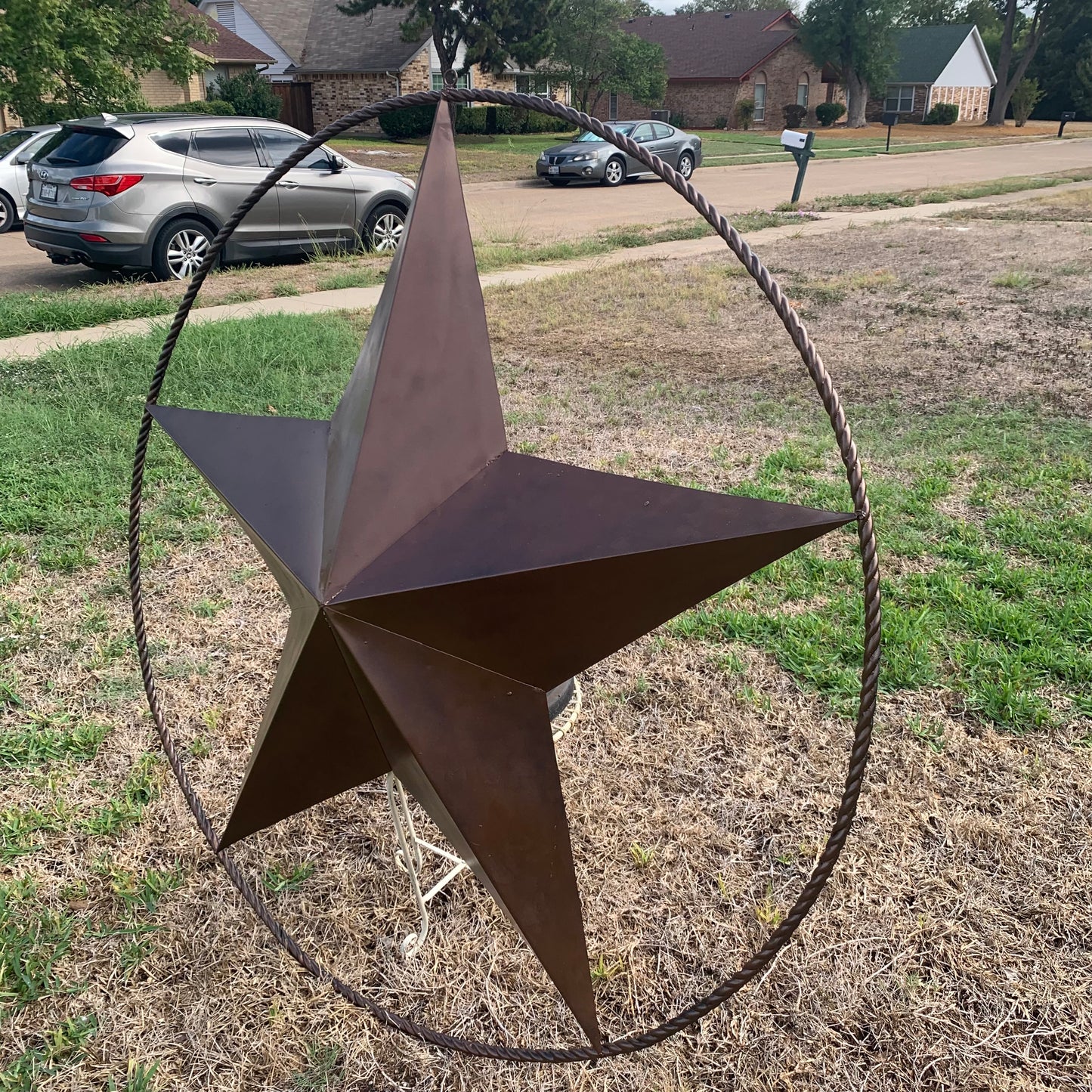 LONE STAR 60" BARN STAR METAL RUSTIC  BRONZE VINTAGE COPPER WALL ART WESTERN HOME DECOR HANDMADE NEW EH10524