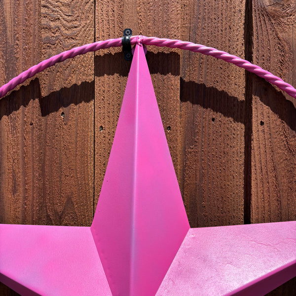 PINK STAR BARN METAL LONE STAR TWISTED ROPE RING WESTERN HOME DECOR HANDMADE 12",24",36"