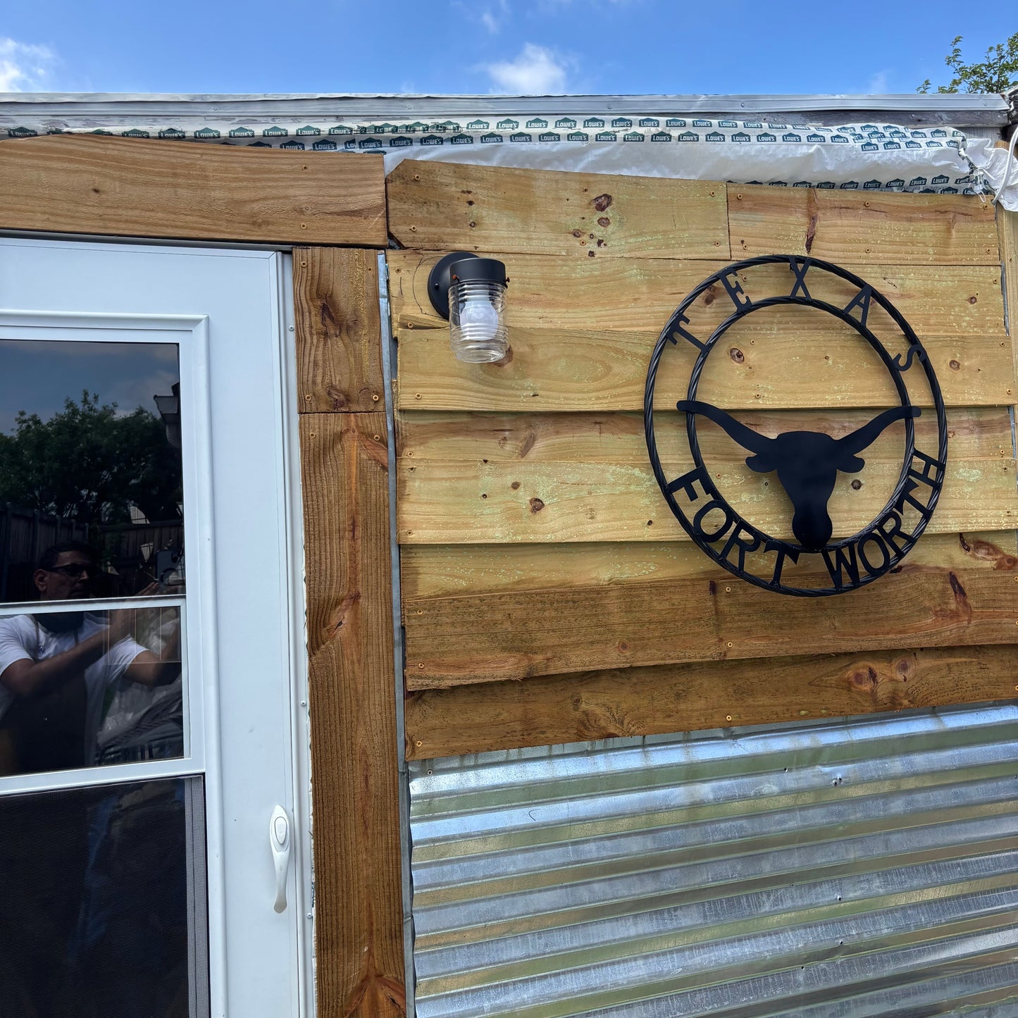 TEXAS FORT WORTH METAL SIGN LONGHORNS BLACK WESTERN HOME DECOR HANDMADE