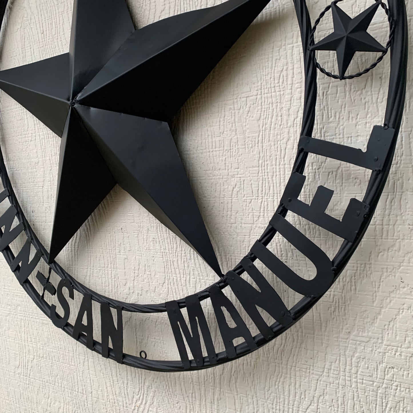 LINN SAN MANUEL STYLE YOUR CUSTOM NAME STAR METAL BARN LONE STAR 3d TWISTED ROPE RING WESTERN HOME DECOR HANDMADE NEW