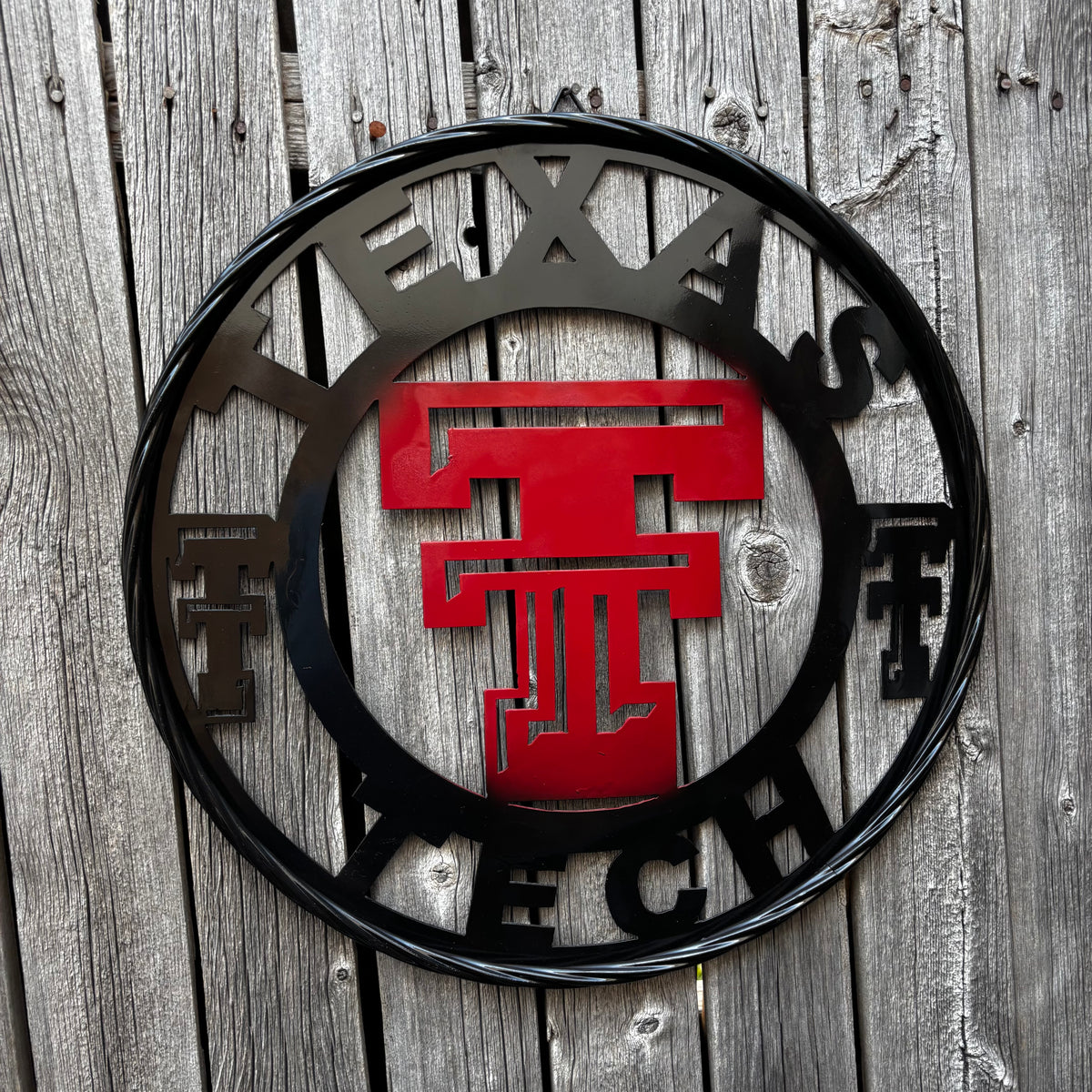 TEXAS TECH CUSTOM METAL VINTAGE CRAFT SIGN WESTERN HOME DECOR HANDMADE 12",18",24",32",36"