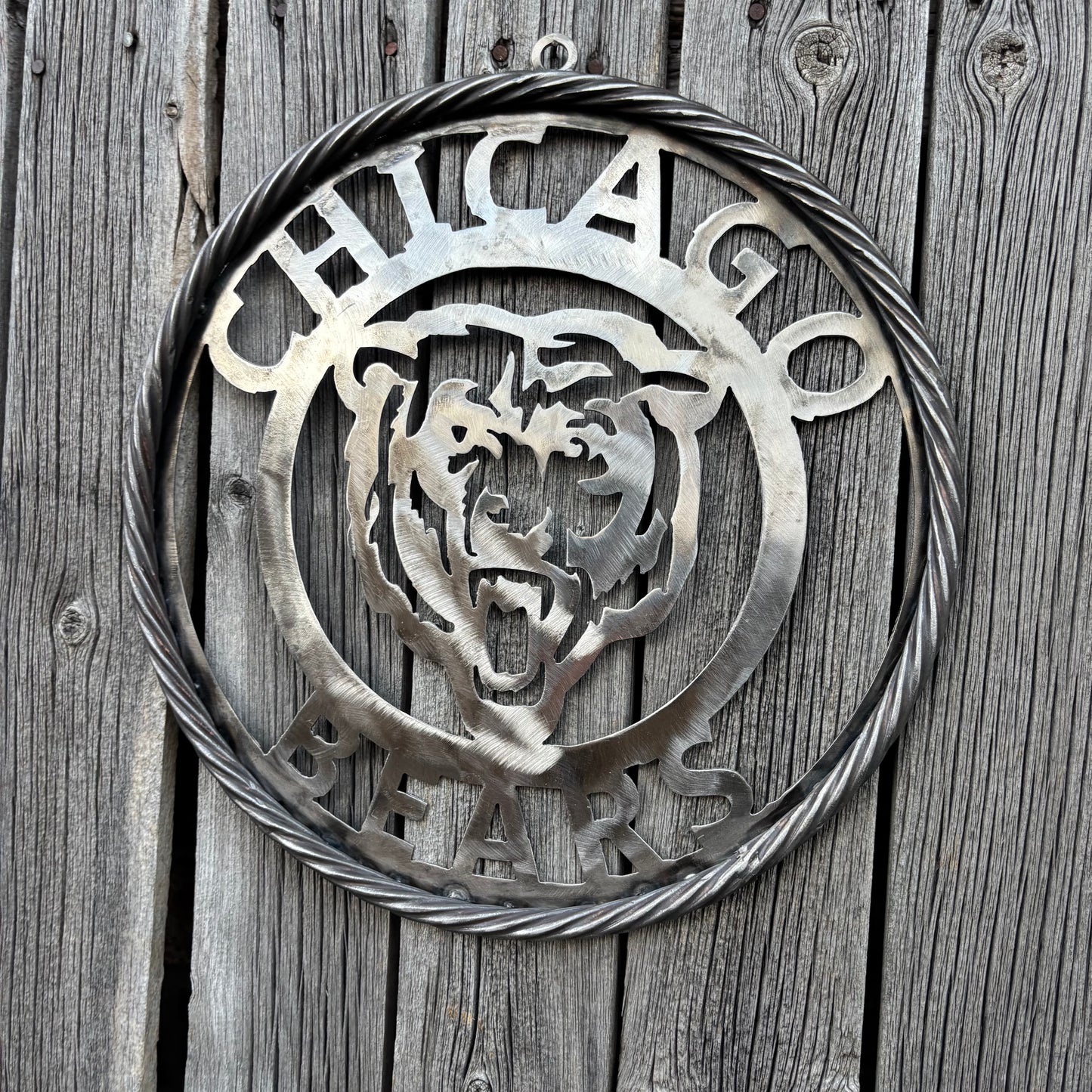 CHICAGO BEARS CUSTOM RAW METAL VINTAGE CRAFT SIGN TEAM HANDMADE STYLE# 3
