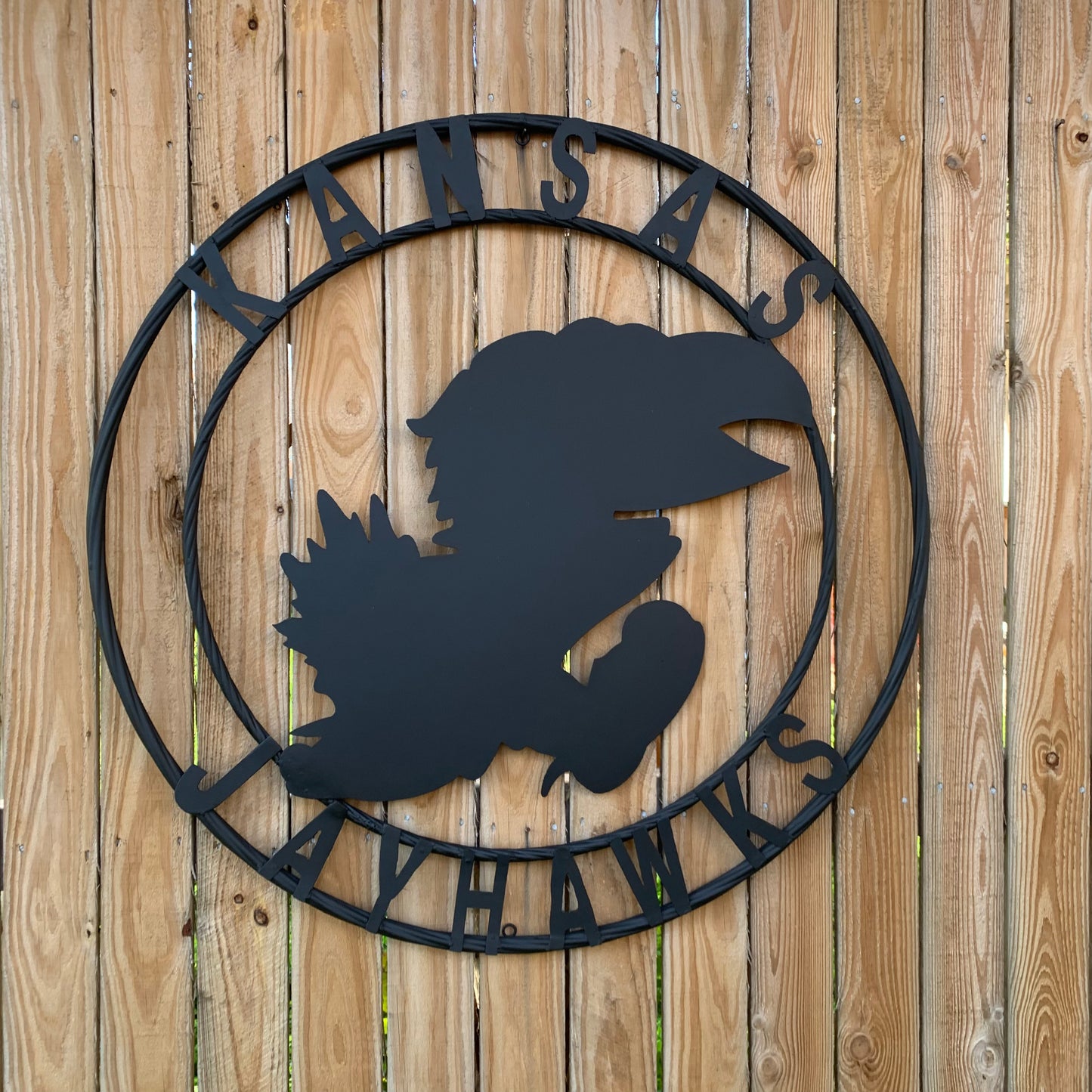 KANSAS JAYHAWKS BLACK CUSTOM METAL VINTAGE CRAFT SIGN WALL ART TEAM SIGN HANDMADE