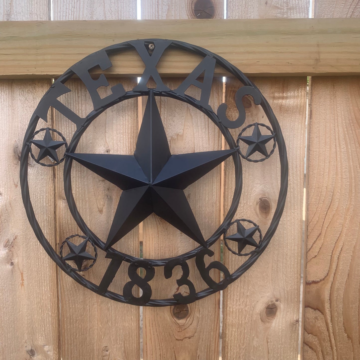 TEXAS 1836 BLACK BARN STAR METAL LONESTAR WESTERN HOME DECOR HANDMADE NEW 16",24",36",50"