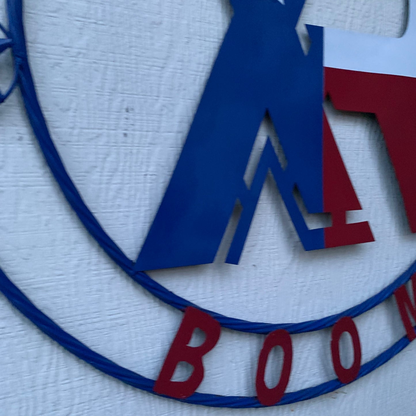 #EH11299 CUSTOM NAME XR ROOFING STYLE SIGN RED,WHITE & BLUE TEXAS FLAG LOGO HANDMADE
