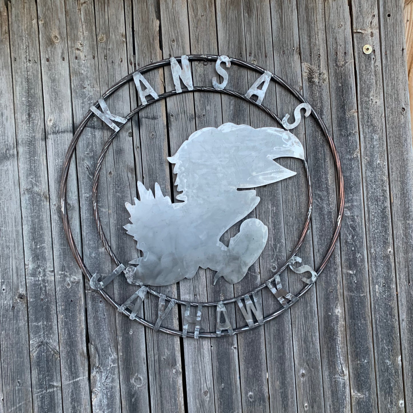 KANSAS JAYHAWKS RAW CUSTOM METAL VINTAGE CRAFT SIGN UNPAINTED TEAM HANDMADE