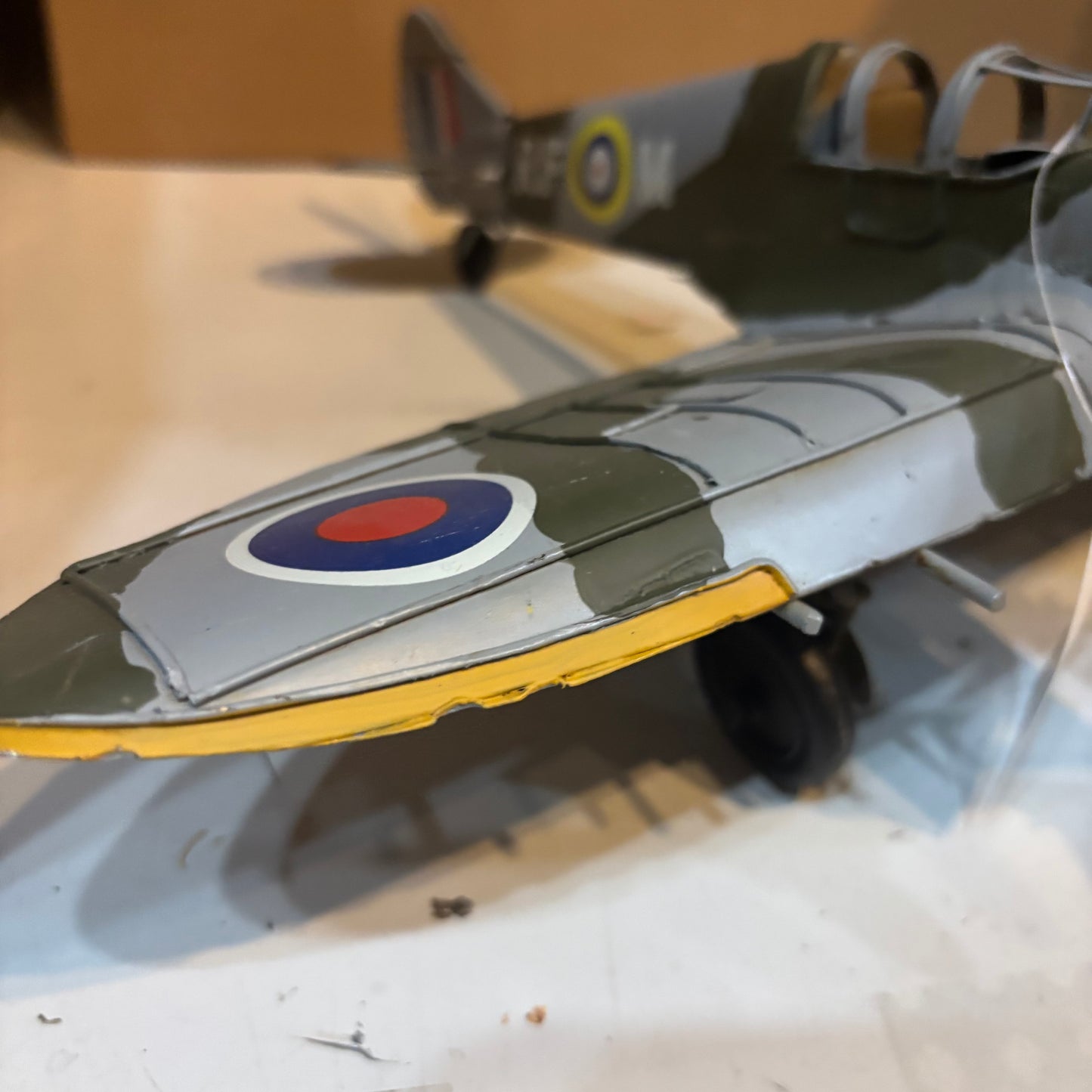 SPITFIRE METAL AIRPLAINE WW WESTERN HOME DECOR HANDMADE #RA0234